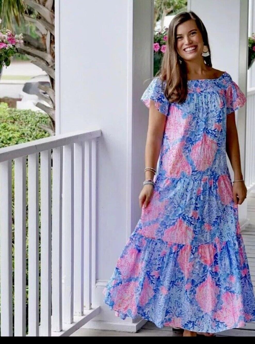 Lilly Pulitzer Dezi Maxi Dress Sway With Me Size Small Rare Euc Resort Coastal